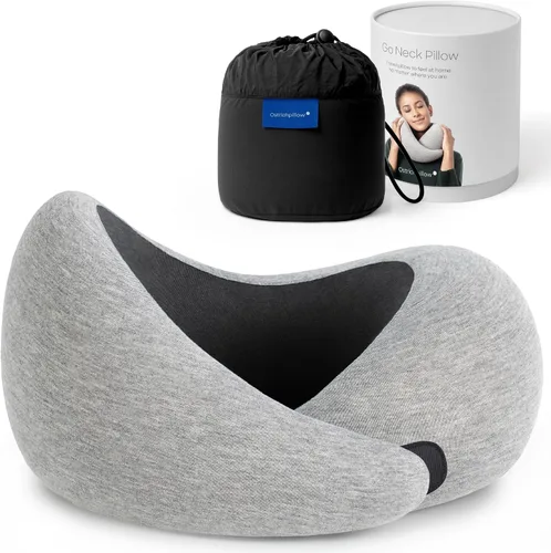 Vista 9 de Ostrichpillow Go Almohada Cervical, Almohadas de Viaje para Aviones, Almohada de Viaje de Espuma Viscoelástica Premium, Diseño Ergonómico 360º