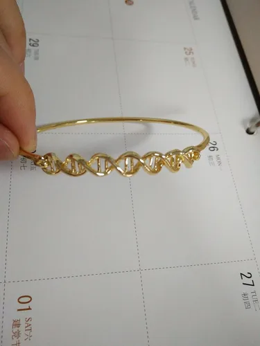 Vista 2 de 3colores espiral DNA Double Helix Química Ciencia Bangle Pulsera Molécula Bangle