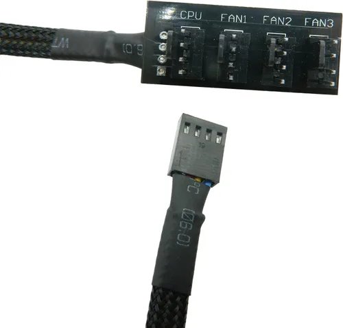 Vista 4 de Divisor de concentrador de ventilador PWM de 4 pines/3 pines, divisor de 4 vías, ventiladores de refrigeración FBHDZVV Cable de alimentación de 1 a
