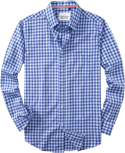 Vista 9 de Camisas Oxford de manga larga para hombre, ajustadas, ligeras, casuales, con botones y bolsillo