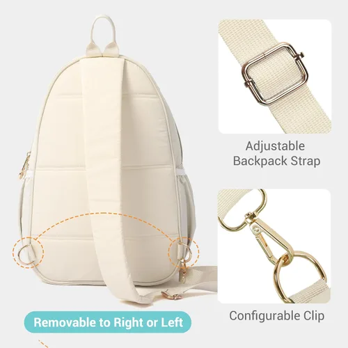 Vista 4 de Bolsa de pickleball para mujer, acolchada y elegante, correa de hombro ajustable, 2 compartimentos de almacenamiento para remos, bolas, zapatos