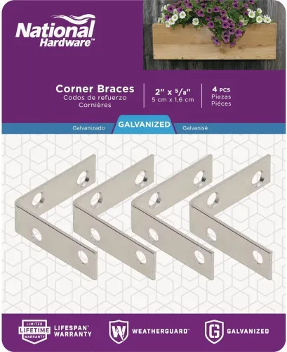 Vista 2 de NATIONAL MFG/SPECTRUM BRANDS HHI National/Spectrum Brands HHI N208-744 - Soportes de esquina, paquete de 4, sin