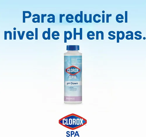 Vista 3 de Clorox® Pool&Spa™ Spa pH Down, Baja el pH en el agua del spa, Seguro para todos los tipos de spa, 22 onzas (Paquete de 1)