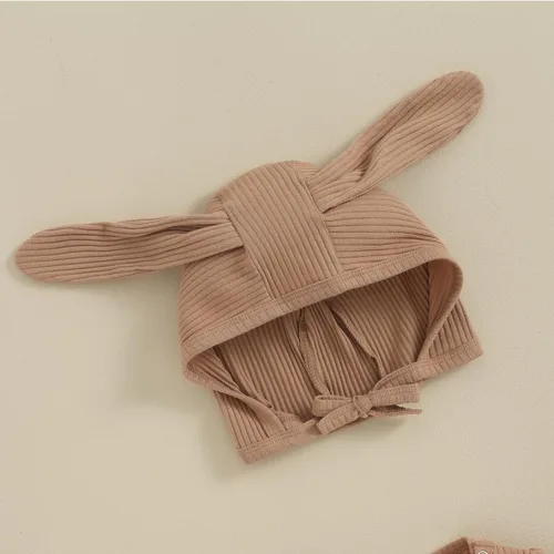 Vista 4 de Ursobutegl Mameluco de Pascua para bebé recién nacido, sudadera con capucha y botón
