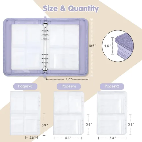 Vista 2 de Estuche organizador de viaje para joyas, libro portátil de piel sintética con bolsillos transparentes con cremallera para collares, aretes, pulseras