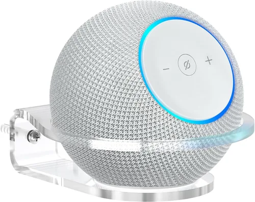 Vista 10 de PlusAcc Soporte de pared para Dot Max y Dot 5, estante transparente resistente para Homepod Mini, soporte de soporte de ahorro de espacio, gestión