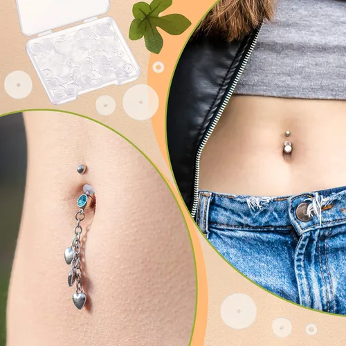 Vista 6 de Hicarer 200 piezas de discos transparentes para perforación de protuberancias de piercing 3/5/7/9 mm, respaldos de aretes de silicona transparente