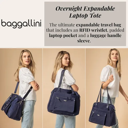 Vista 3 de Baggallini Overnight Expandable Laptop Tote with RFID Phone Wristlet