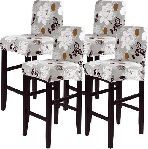 Vista 42 de SearchI Juego de 2 fundas para taburetes de bar, fundas de asiento de taburete elásticas y lavables, fundas para sillas de altura de mostrador