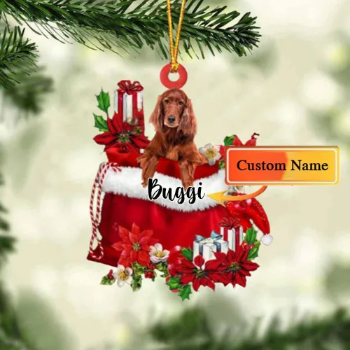 Vista 38 de Perro Akita Inu personalizado en bolsa de regalo, adorno de Navidad, nombre personalizado, regalo para amantes de los perros, familia, Navidad