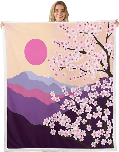 Vista 29 de Erosebridal Manta de franela sherpa de unicornio para niñas, bonito estampado de unicornio, manta de animales mágicos, morado, 40 x 50 pulgadas