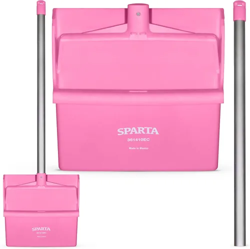 Vista 2 de SPARTA - Recogedor vertical con mango de aluminio, borde dentado para peinar escobas, bloqueo de yugo seguro con orificio para colgar de fácil