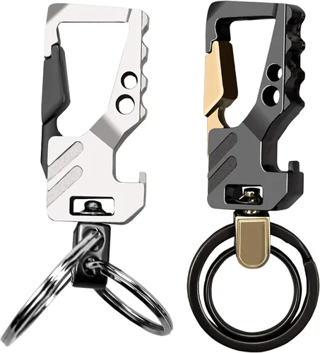 Vista 9 de 2pcs Keychains, Key Chains for Carabiner Keychain Car Key chain Bottle Opener Keychain for Men and Women