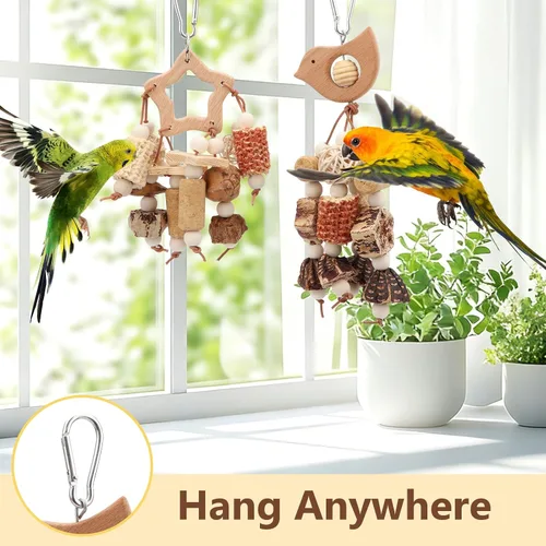 Vista 6 de Litewoo 2PCS Natural Bird Forrajeando Loro Trituración Masticar Juguetes