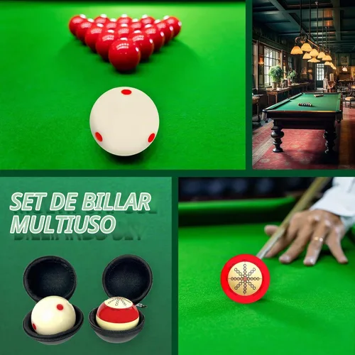 Vista 6 de 2 unidades de bola de billar de 2-1/4 pulgadas, bola de taco de billar de práctica con un par de guantes de billar de tres dedos, 2 cajas de billar