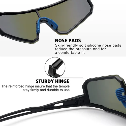 Vista 4 de STORYCOAST Lentes de sol deportivos polarizados para hombres y mujeres, para conducir, pesca, ciclismo, bicicleta de montaña, protección UV400