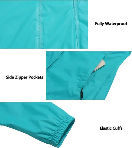 Vista 5 de Mapamyumco Chaqueta impermeable ligera para mujer, con capucha