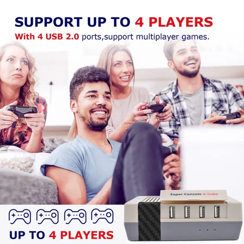 Vista 6 de Kinhank 117000+ Retro Game Console,Super Console X Cube Mini Classic Video Games, Gaming Systems for TV,Plug and Play,Compatible with PS1PSPDCMAME