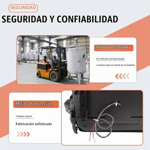Vista 4 de Asiento universal de carretilla elevadora, asiento de tractor con cinturón de seguridad, respaldo ajustable e interruptor de posición del operador