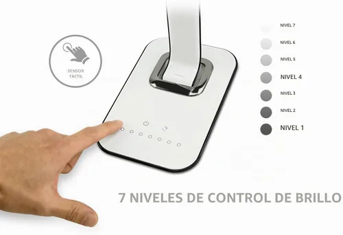 Vista 4 de Turcom Lámpara de escritorio LED con puerto de carga USB, controles