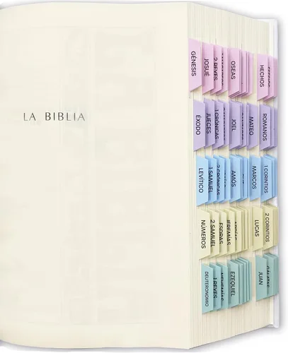 Vista 6 de Pestañas bíblicas católicas, en español, azul y gris