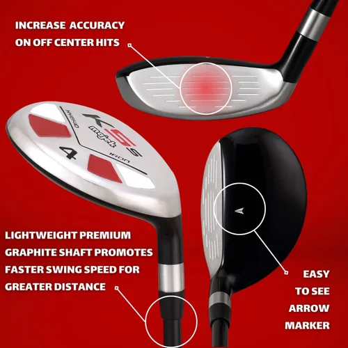 Vista 3 de Majek Golf All Hybrid # 4 Senior Flex Diestro Nueva Utilidad A Flex Club