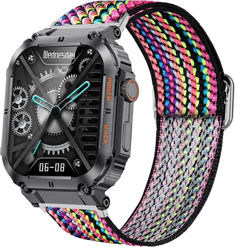 Vista 15 de Lamshaw Correa de reloj de 0.866 pulgadas, correa de repuesto ajustable de nailon elástico elástico compatible con reloj inteligente KACLUT/EIGIIS