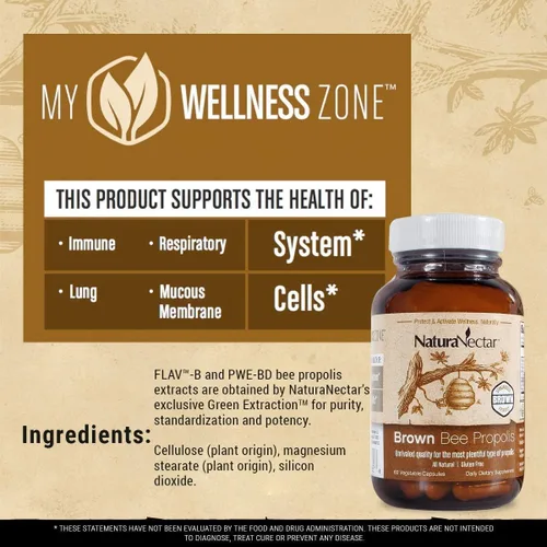 Vista 3 de NaturaNectar Paquete de propóleo de abeja natural, propóleos rojos y propóleos marrones, para apoyo inmunológico, salud respiratoria y metabolismo