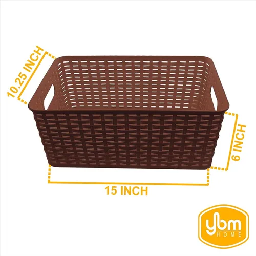 Vista 5 de YBM Home Caja de almacenamiento de ratán de plástico Organizador Ba425