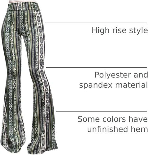 Vista 36 de ShopMyTrend - Pantalones de yoga largos con piernas anchas y acampanadas estilo palazzo, con cintura alta, para mujer