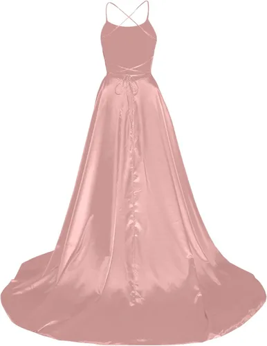 Vista 3 de Vestido corto para mujer, talla grande, vestido de fiesta de graduación, abertura lateral, bolsillos de boda, vestido halter con tirantes cruzados