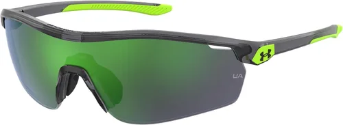 Vista 5 de Under Armour Gametime Jr. Wrap Around Sunglasses, Kids' Sunglasses with Mirrored Lenses & Non-Slip Nose Pads Crystal Black