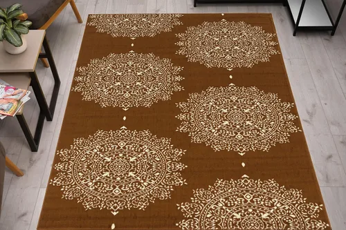 Vista 5 de Linon Medallón Capri Beige Blanco 4 x7'3, 4'3 x 7'3, Marrón