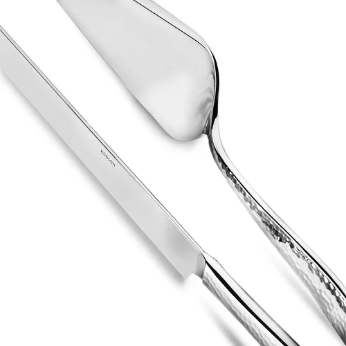Vista 5 de Hudson Essentials - Juego de cuchillo para tartas y servidor martillados de acero inoxidable 18/10