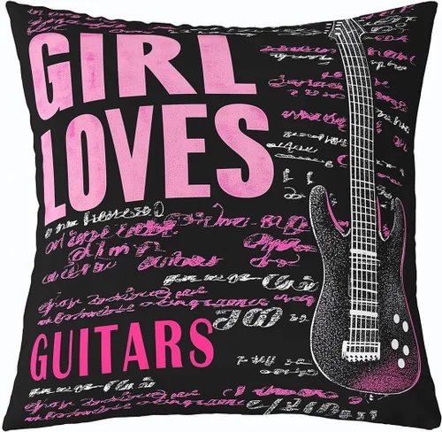 Vista 19 de Castle Fairy Cowboy Boots Throw Pillow Cover 16"x16" Bohemia Musical Guitar Pillowcase Western Rustic Cowgirl Reversible Print Cushion Cover Music