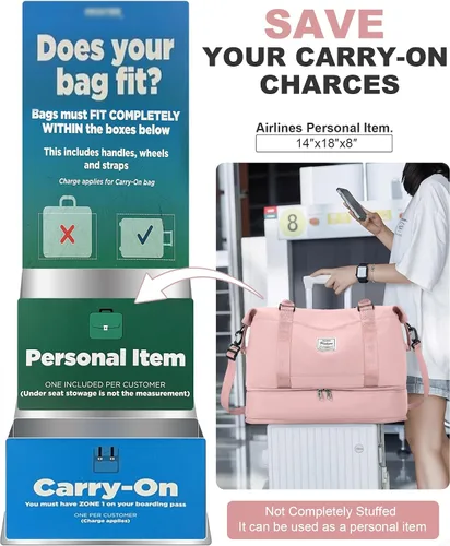 Vista 62 de Bolsa de viaje para mujer, bolsa deportiva para gimnasio, H-Negro