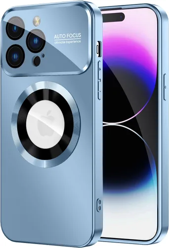 Vista 36 de MAKAVO Funda magnética para iPhone 12 Pro, compatible con MagSafe, protector de lente de cámara integrado, vista de logotipo, funda de teléfono a