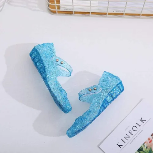 Vista 6 de Amtidy - Zapatos bajos tipo princesa inspirados en disfraces de Frozen, Elsa y reina de nieve, para niñas, sandalias para cumpleaños