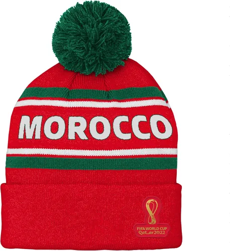 Vista 21 de Outerstuff Sombrero unisex para jóvenes de la Copa Mundial de la FIFA Country Premium Bobble Cuff Pom Hat Borgoña