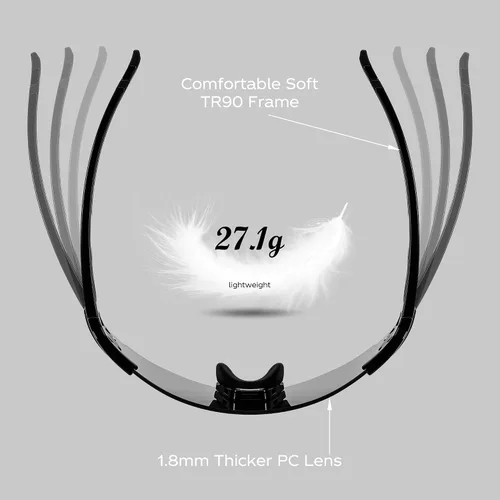 Vista 4 de FEISEDY Gafas de sol deportivas sin montura para hombres y mujeres Tr90 Marco para ciclismo Pesca Correr B0116