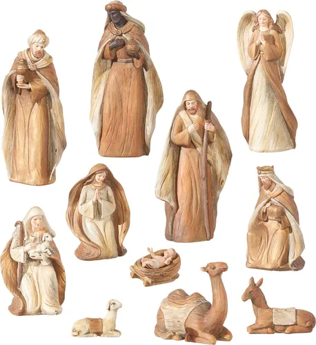 Vista 2 de Raz - Juego de 11 figuras navideñas de resina de 9.5 pulgadas