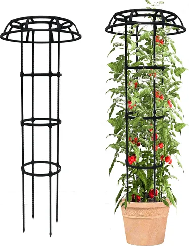 Vista 8 de Quibbay Enrejado de Jardín para Plantas Trepadoras al Aire Libre, Enrejado de 41.3 Pulgadas con Parte Superior en Forma de Seta para Plantas