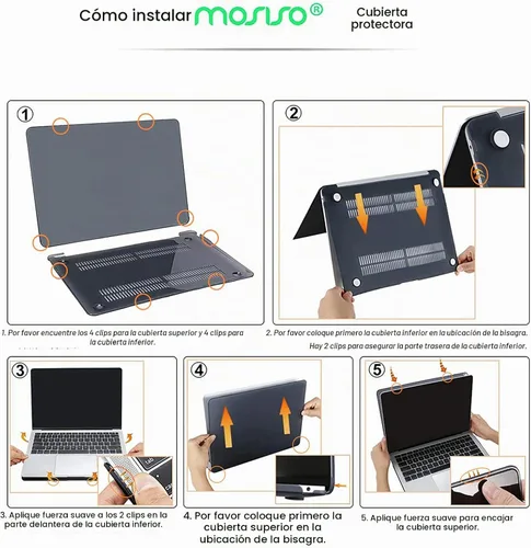 Vista 3 de MOSISO - Funda rígida y de plástico compatible con MacBook Air de 13 pulgadas versión 2022, 2021-2018, A2337 M1 A2179 A1932; con cubierta