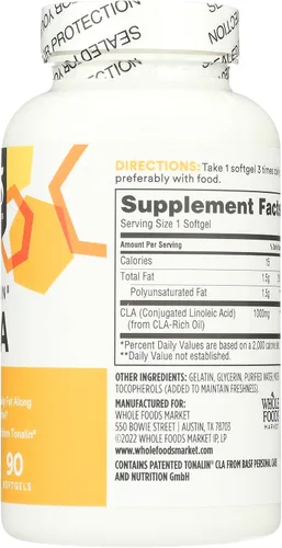 Vista 5 de 365 by Whole Foods Market, CLA (Tonalin) 1300 mg, 90 ct