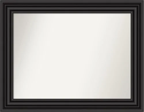Vista 359 de Amanti Art Espejo personalizado, espejo de baño negro puente, espejo de pared o espejo de tocador de baño sobre el fregadero (26 x 26 pulgadas)