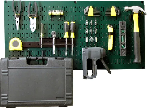 Vista 16 de Wall Control Sistema modular de organizador de herramientas de tablero perforado, unidad de almacenamiento de herramientas de tablero de clavijas