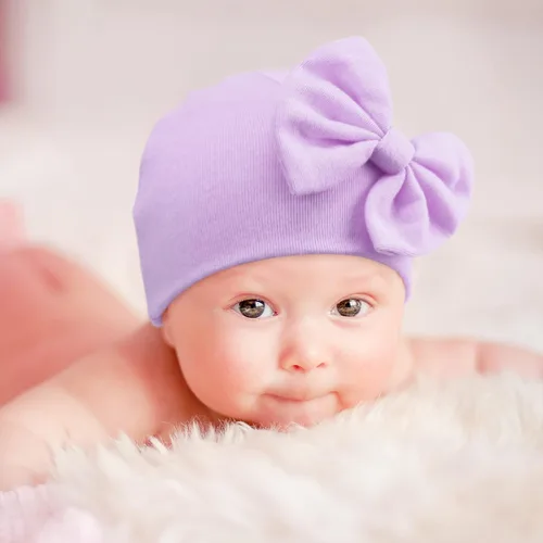 Vista 2 de BQUBO - Gorros de hospital para recién nacidos, con lazo, de algodón, sin arañazos, para 0 a 6 meses