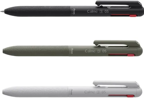 Vista 4 de Pentel BXAC35W Bolígrafo tricolor, Calme, 0.020 in, Grisáceo, Blanco