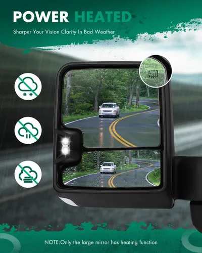 Vista 5 de SCITOO Espejos de remolque compatibles con Chevy 2019-2022 para Chevy para Silverado para GMC para Serria 2500 3500 espejos de remolque