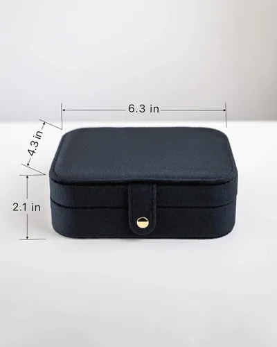 Vista 5 de Benevolence LA - Joyero de viaje Almacenamiento y organizador de joyas Joyero para mujer Organizador de anillos, collares y aretes con espejo
